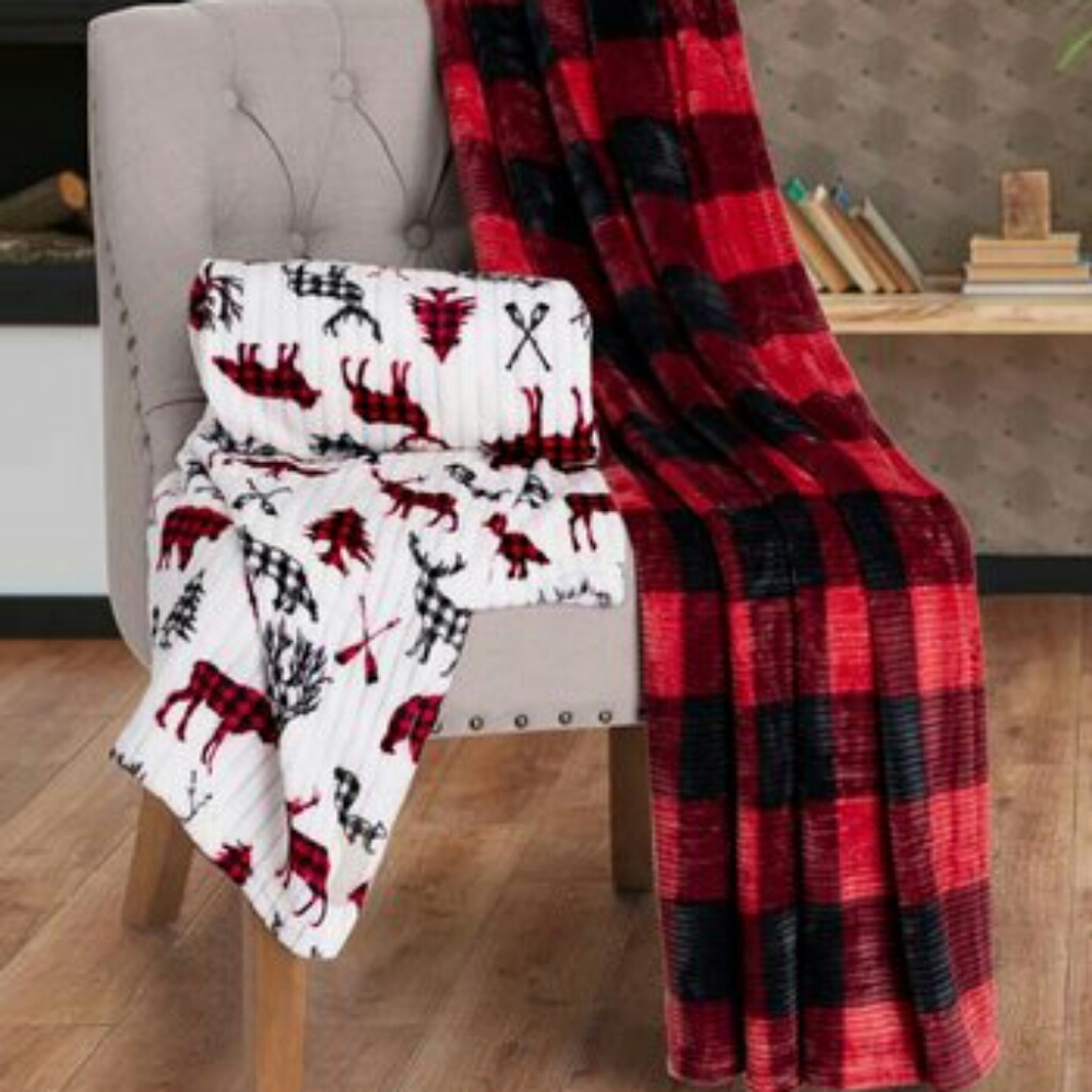 Safdie & Co Set of 2 Super Soft Throws